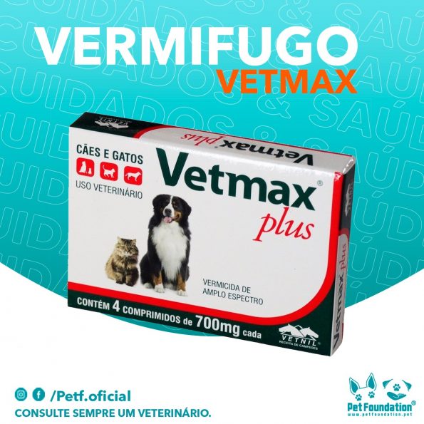 Vermífugo Vetmax Plus (4 comp) Cães e Gatos Vetnil