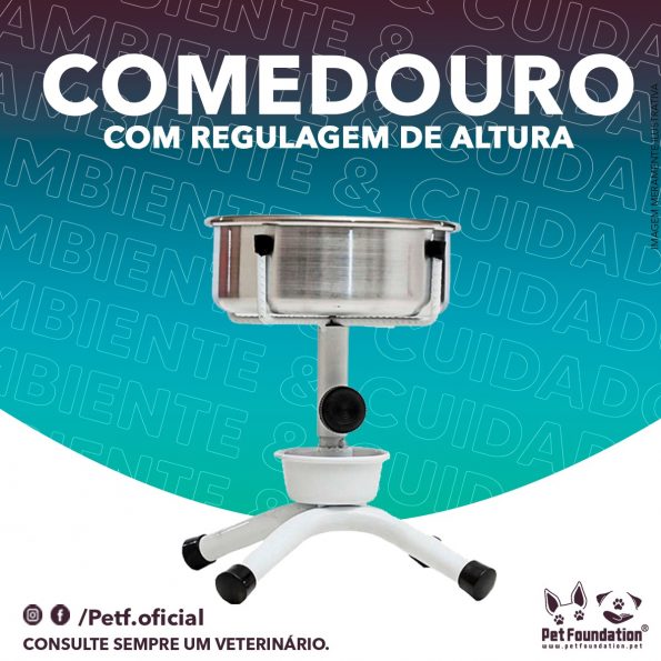 Comedouro Único Ajustável NF Pet Antiformiga Alumínio