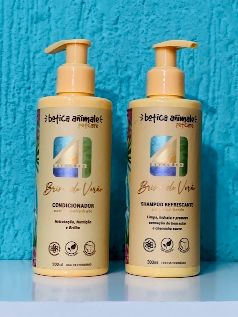 Kit Shampoo e Condicionador Brisa de Verão Refrescante com Chá Verde para Cães e Gatos - 200ml